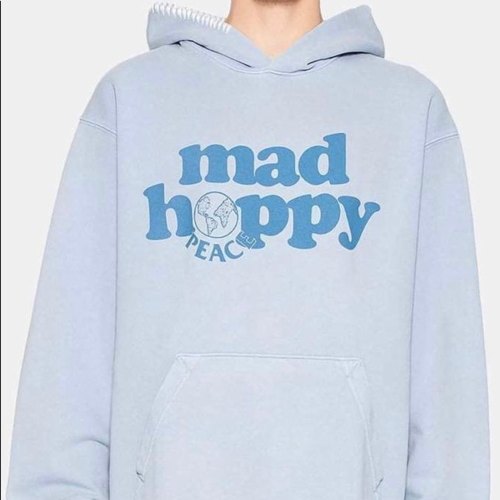 Madhappy light blue world peace hoodie, never worn
